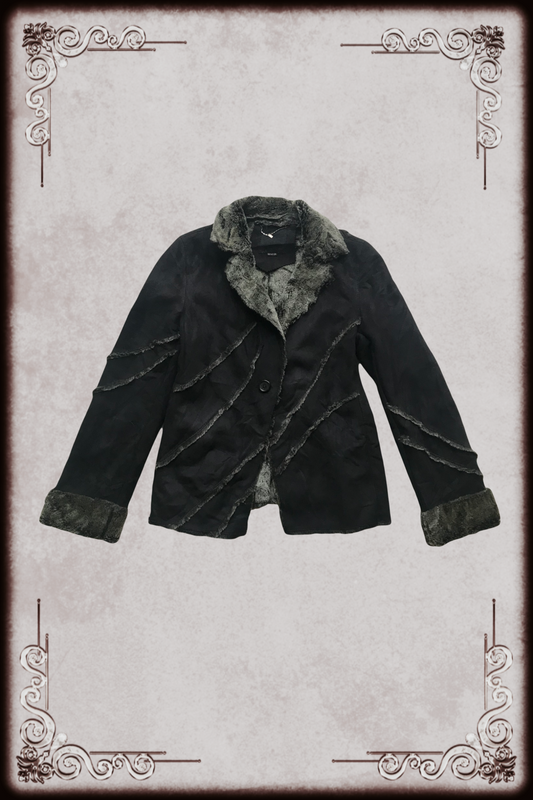 Black & Grey Fur Detail Jacket