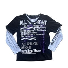 Black & Purple Faux Layer Longsleeve Tee