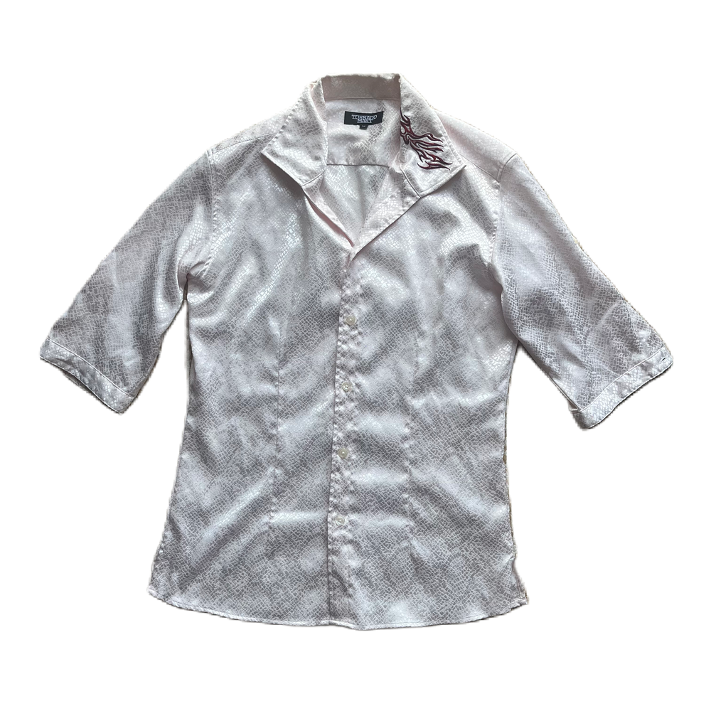 Tornado Mart Light Pink Alligator Print x Tribal Motif Half Sleeve Shirt