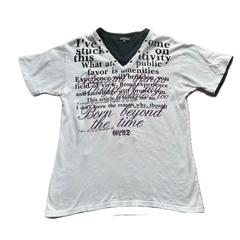 White & Purple Glitter Print Lettering Tee
