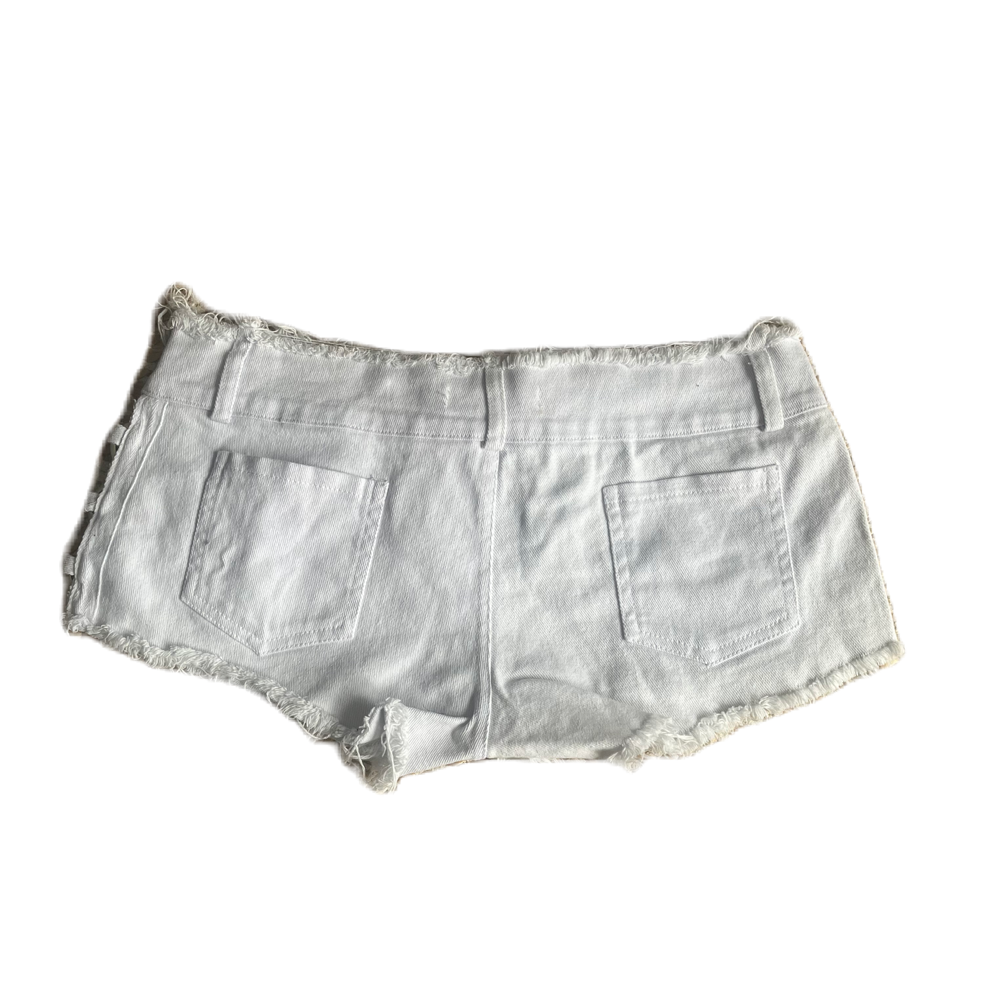 White Lace Up Shorts