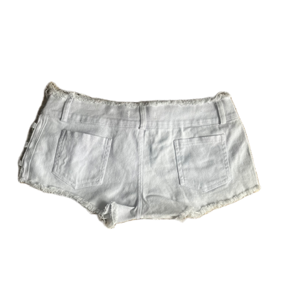 White Lace Up Shorts