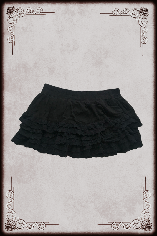 Honeysuckle Rose Black Eyelet Lace Mini Skirt