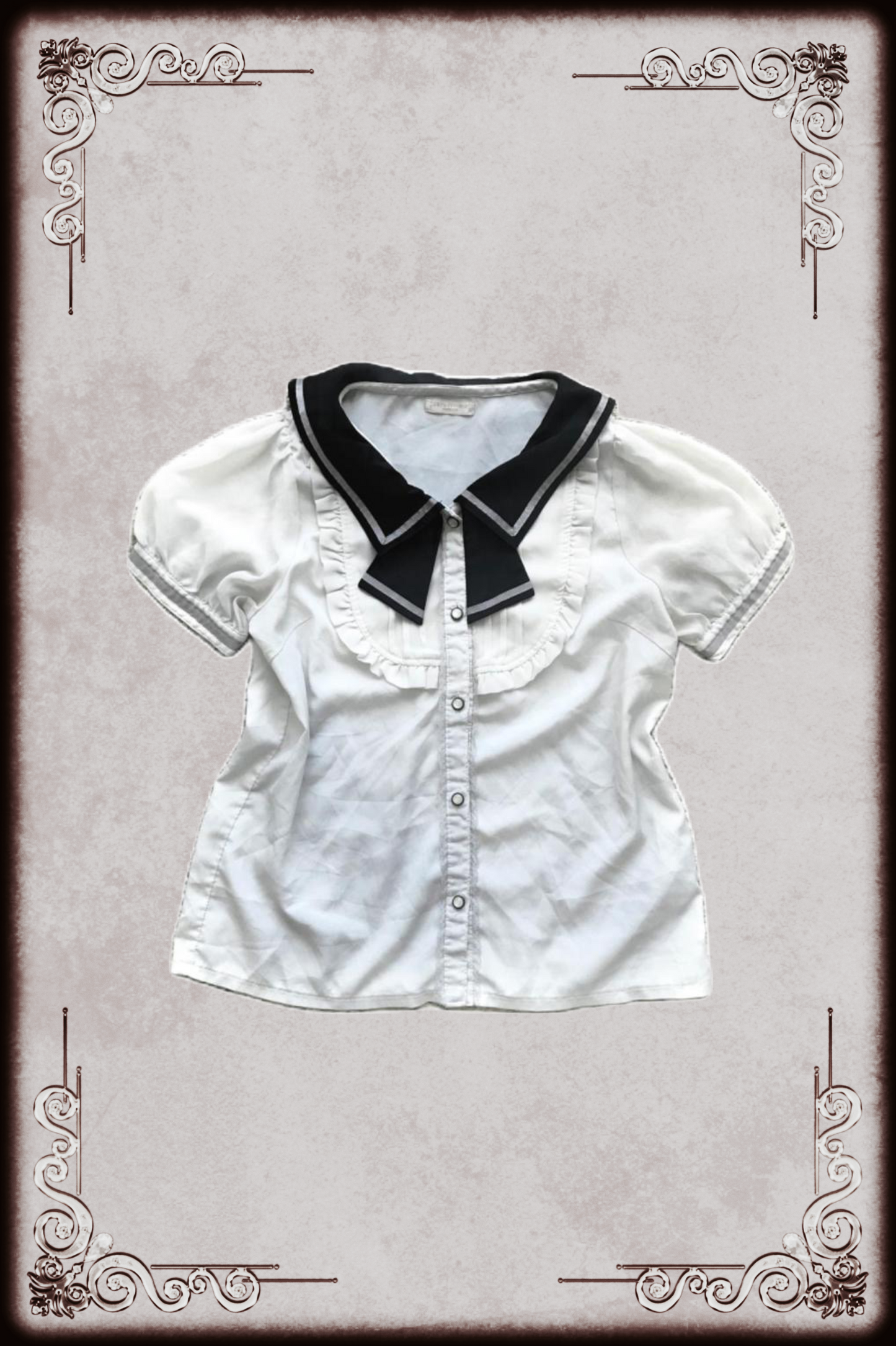 Axes Femme White Sailor Collar Blouse