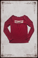 Red Ruffle Collar Long Sleeve