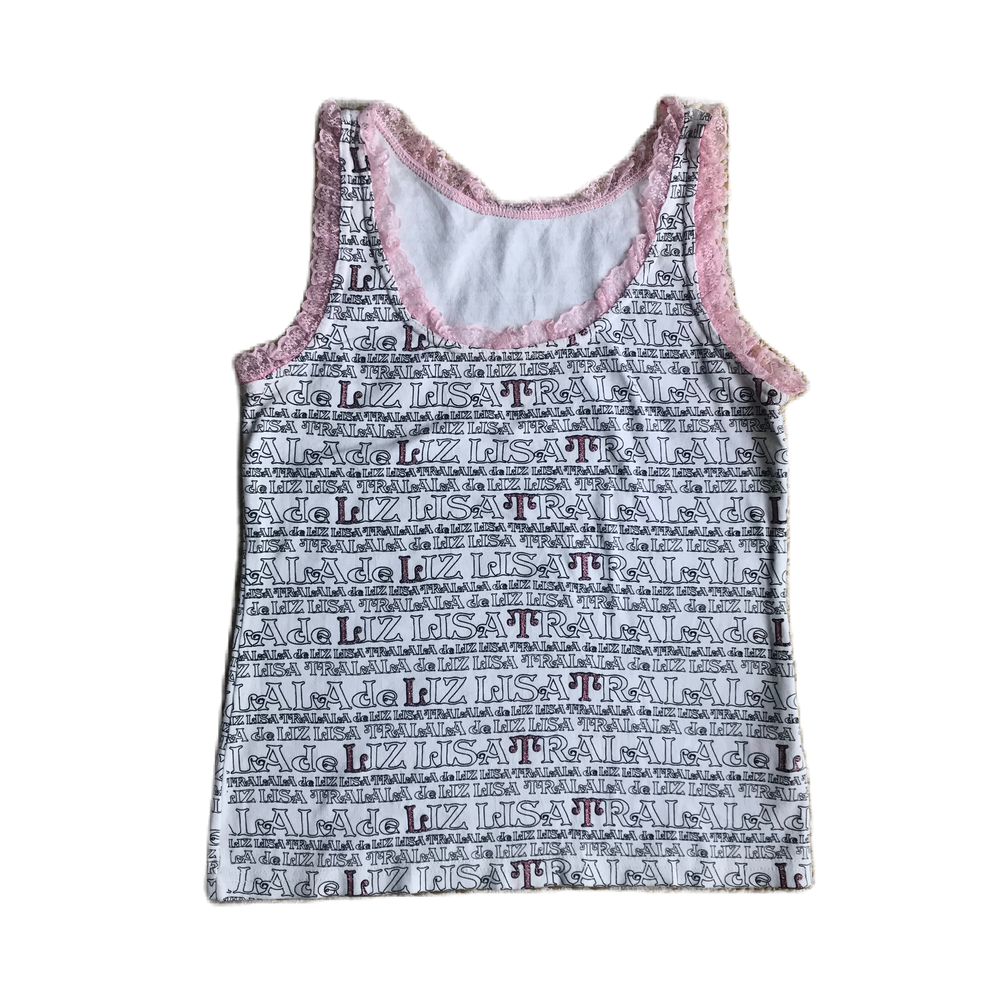 Liz Lisa Pink Lace Trim Glitter Tank Top