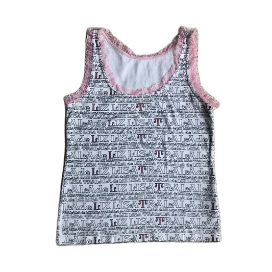 Liz Lisa Pink Lace Trim Glitter Tank Top