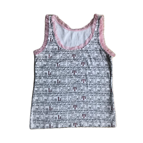 Liz Lisa Pink Lace Trim Glitter Tank Top