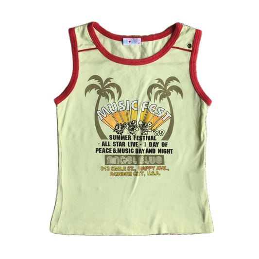 Angel Blue Pale Yellow Summer Tank Top