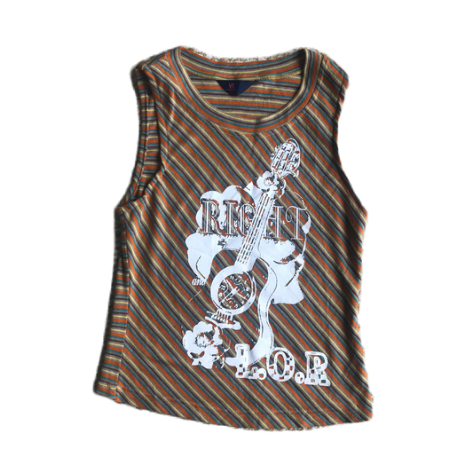 Retro Stripe Print Tank Top