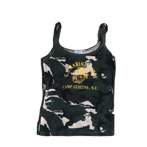 Lace Trim Camo Print Cami