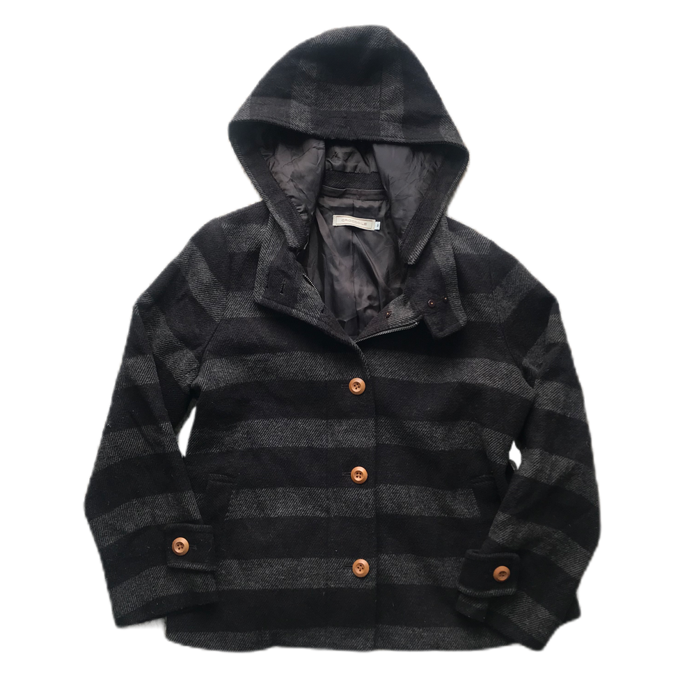 Black & Grey Striped Coat