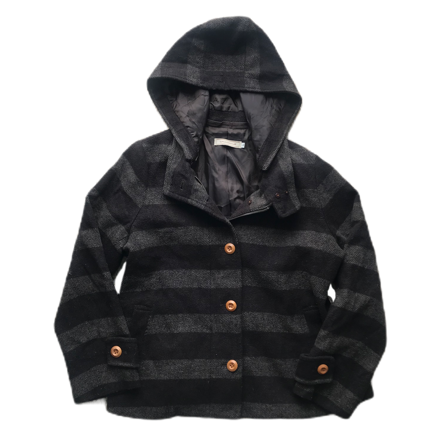 Black & Grey Striped Coat
