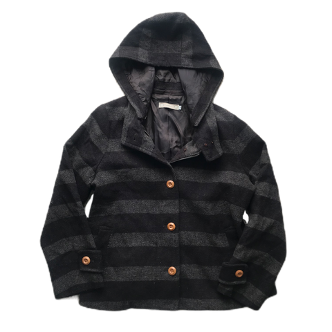 Black & Grey Striped Coat