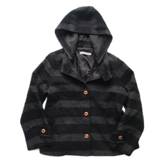 Black & Grey Striped Coat