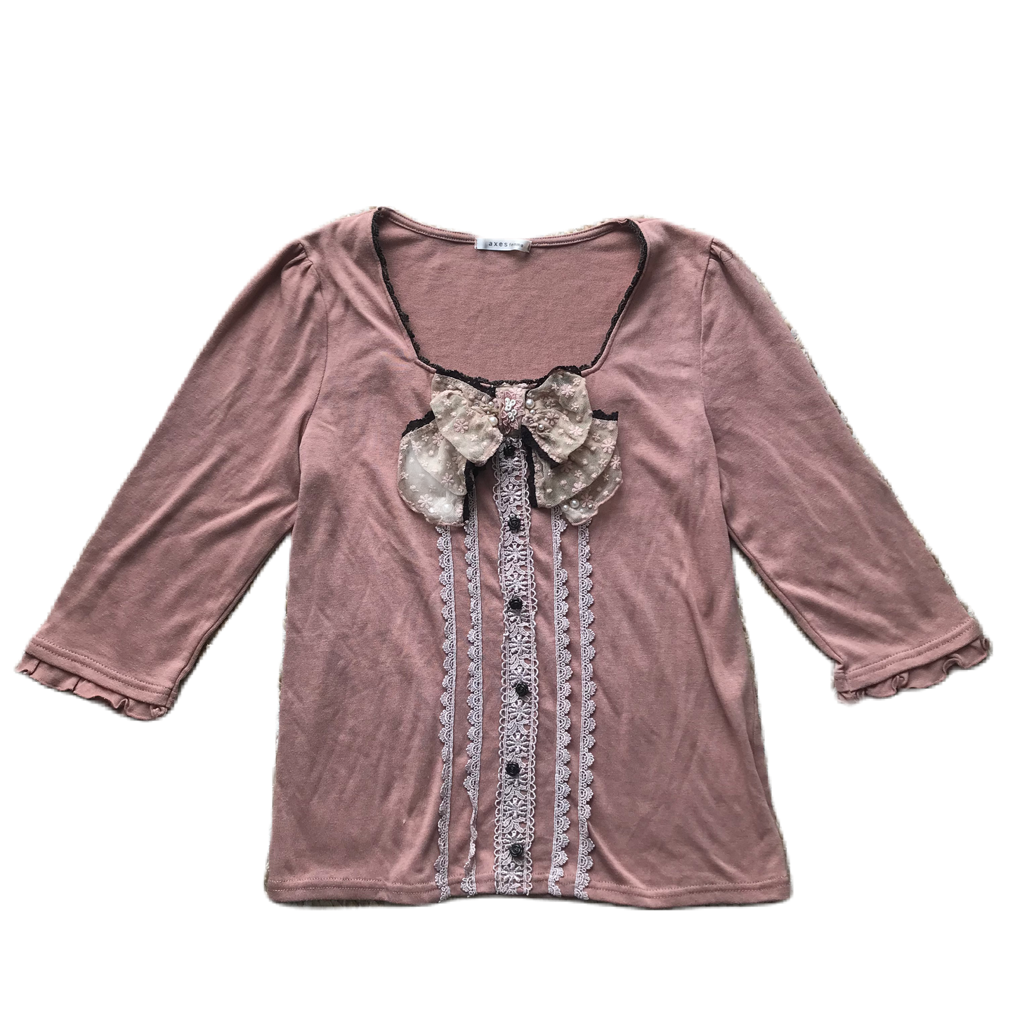 Axes Femme Pink Bow Detail Blouse