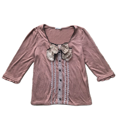 Axes Femme Pink Bow Detail Blouse