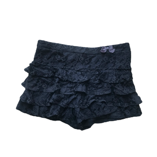 Black Lace Ruffle Shorts