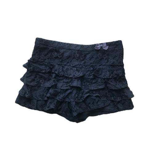 Black Lace Ruffle Shorts