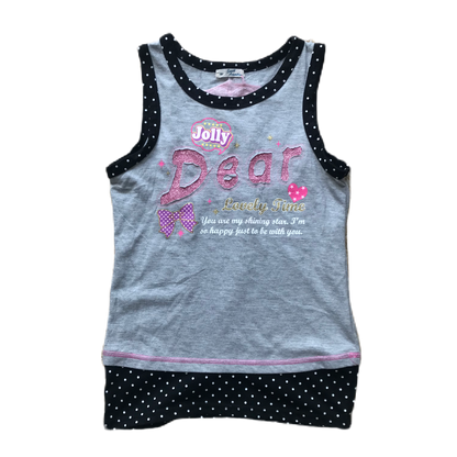 Grey Glitter Graphic Lettering Tank