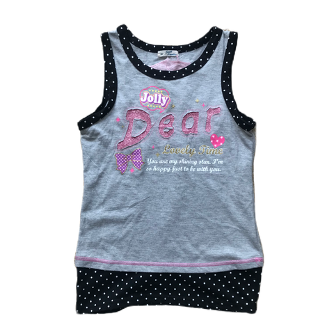 Grey Glitter Graphic Lettering Tank