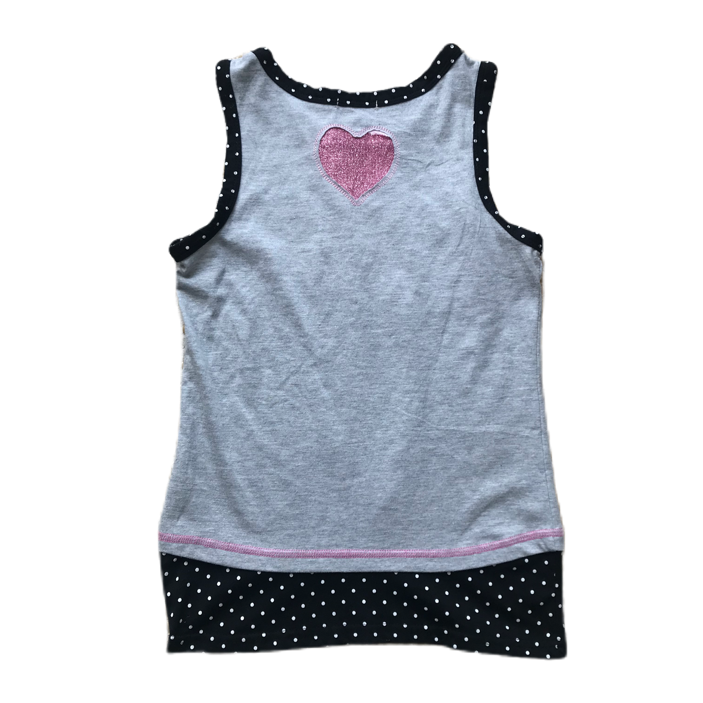 Grey Glitter Graphic Lettering Tank