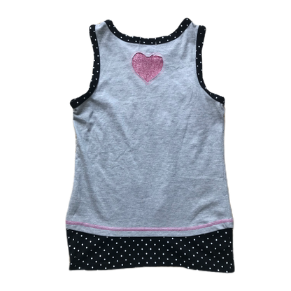 Grey Glitter Graphic Lettering Tank
