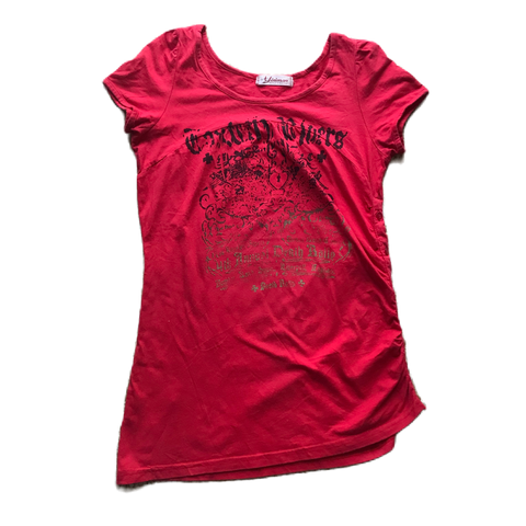 Red Graphic Lettering Tee