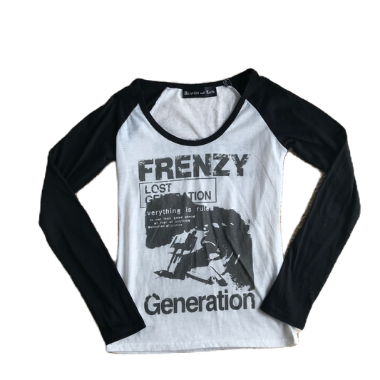 Black & White Raglan Graphic Long Sleeve