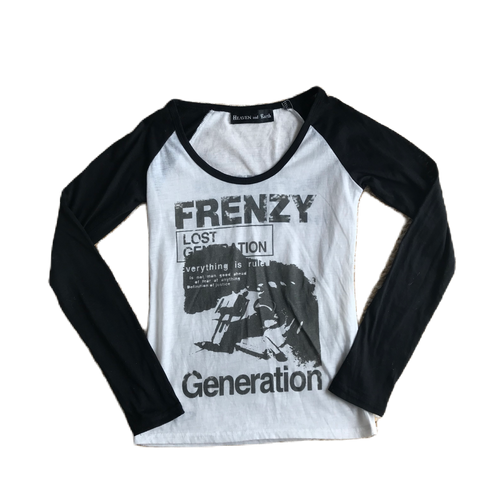 Black & White Raglan Graphic Long Sleeve