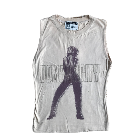 Beige Graphic Lettering Tank Top