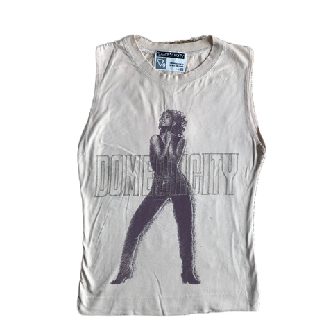 Beige Graphic Lettering Tank Top