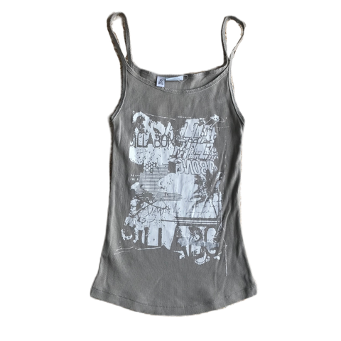 Billabong Grey-Beige White Lettering Graphic Cami