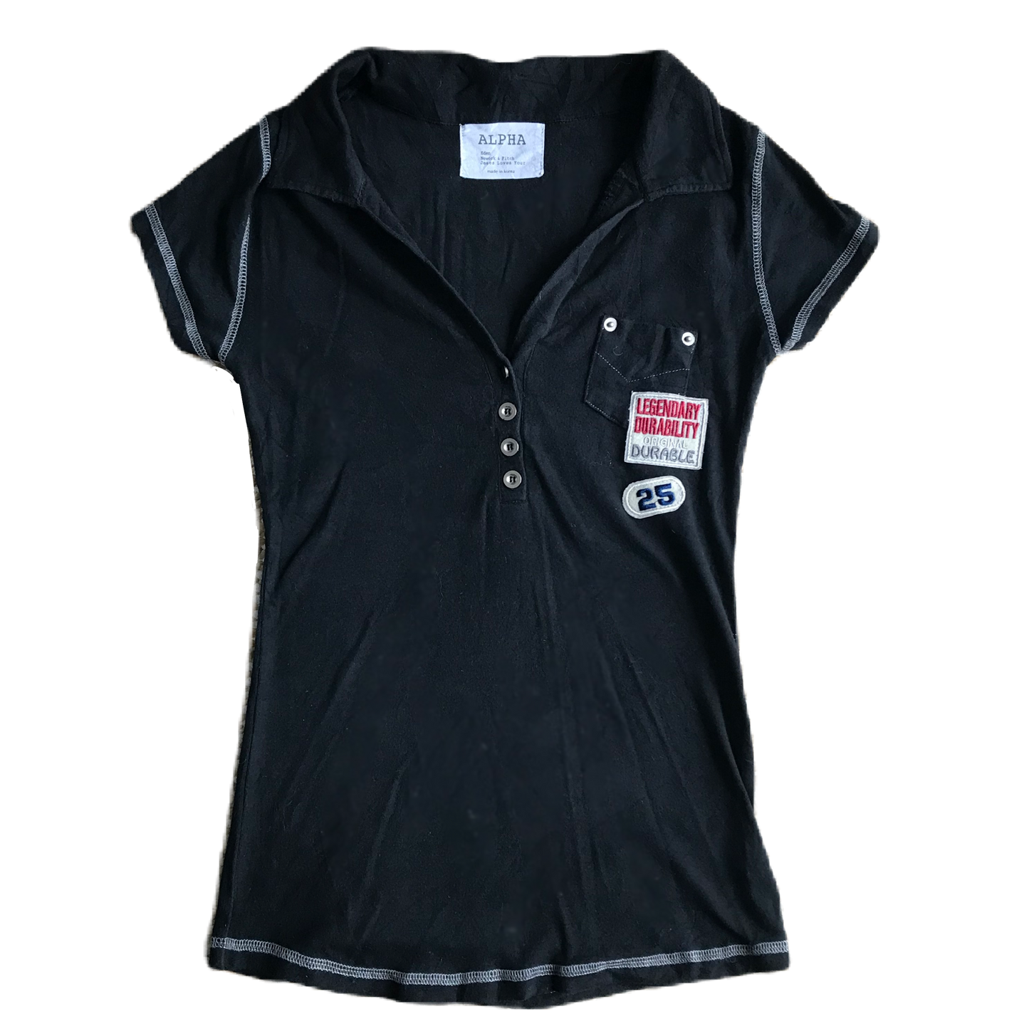 Black Patch Detail Polo Tee