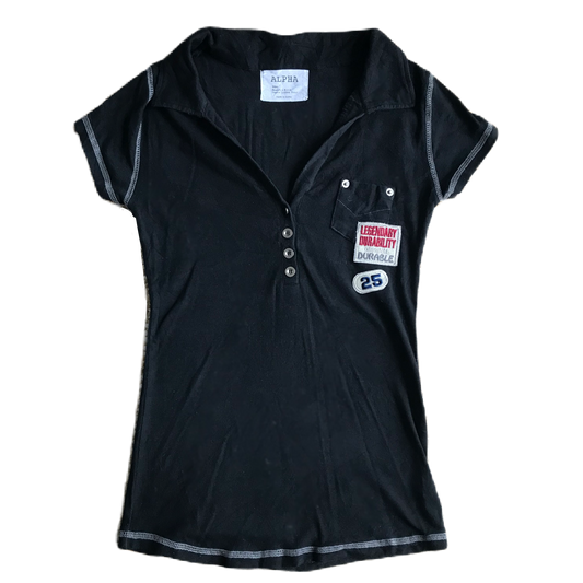 Black Patch Detail Polo Tee