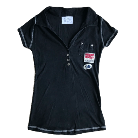 Black Patch Detail Polo Tee