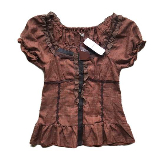 BNWT Axes Femme Rust Milkmaid Top