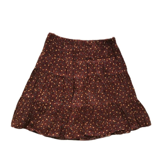 Brown Floral Skirt