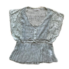 Sheer Duck Egg Lace Top
